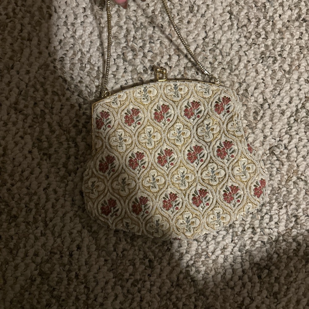 Mini beaded floral bag